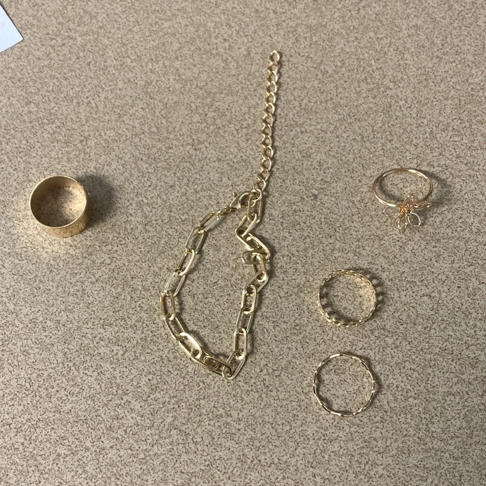 4/$20 bundle and save Gold Chain Bracelet and Ring Set